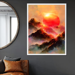 Radiant Dawn Over Ignited Peaks - NicheCanvas