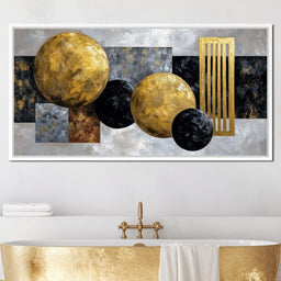 Golden Geometric Orbits - NicheCanvas