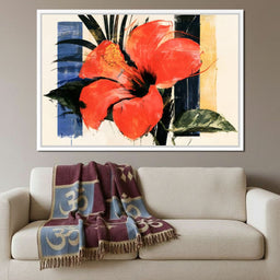 Bold Petals Against Abstract Structures - NicheCanvas