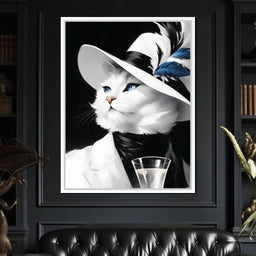 Sophisticated Feline Reverie - NicheCanvas