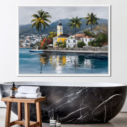 Tropical Harbor Church View - NicheCanvas