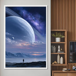 Rings of Saturn Night Sky - NicheCanvas