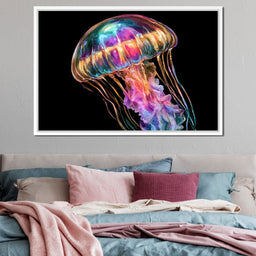 Iridescent Drift Through The Midnight Tide - NicheCanvas