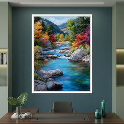 Autumn River Canyon Light - NicheCanvas