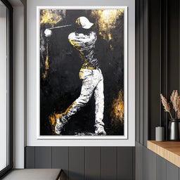 Golf Profile in Black - NicheCanvas