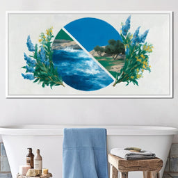 Mediterranean Sea and Olive Grove - NicheCanvas
