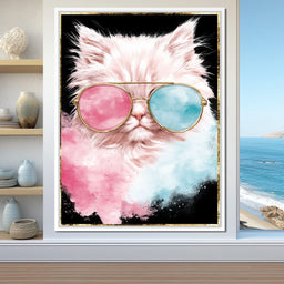 Cool Cat Sunglasses Portrait - NicheCanvas