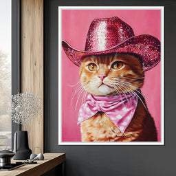 Pink Rodeo Cat Swagger - NicheCanvas