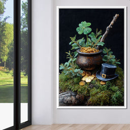 Lucky Clover Gold Pot - NicheCanvas