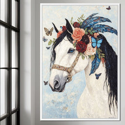 Majestic White Horse Harmony - NicheCanvas
