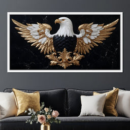 Majestic Gold Eagle Crest Marble - NicheCanvas