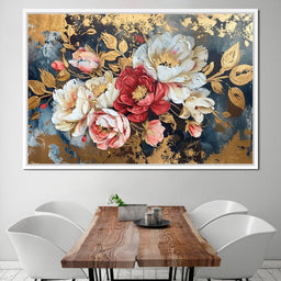 Golden Royal Flowers - Wildrose Creations - NicheCanvas