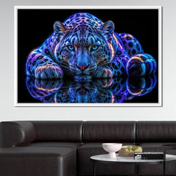 Bioluminescent Snow Leopard - TooplesArt - NicheCanvas