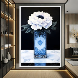 White Blossom Elegance Flourish - NicheCanvas