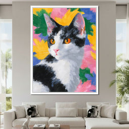 Golden Eyed Feline Brush Garden - NicheCanvas