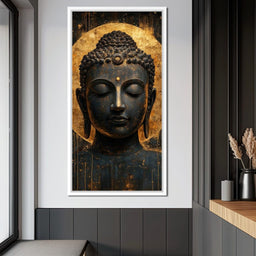 Golden Tranquil Buddha Portrait - NicheCanvas