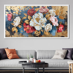 Golden Royal Flowers 01 - Wildrose Creations - NicheCanvas