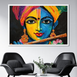 Divine Radiance of Vibrant Krishna - NicheCanvas