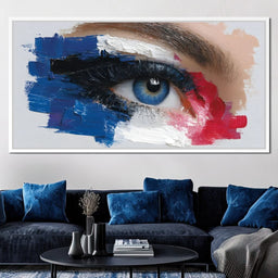 Vivid Blue Eye Impasto Vision - NicheCanvas