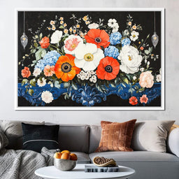 Floral Symphony on Midnight - NicheCanvas