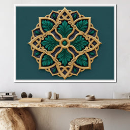 Gilded Emerald Knot Medallion - NicheCanvas