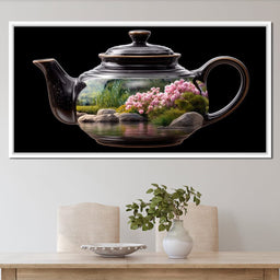 Zen Teapot Garden Reflection - NicheCanvas