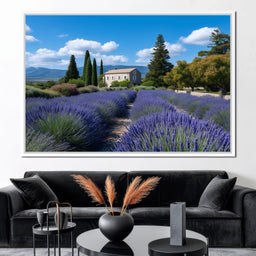 Provence Lavender Farmhouse Sky - NicheCanvas