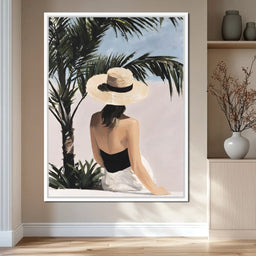 Coastal Palm Retreat Woman Hat - NicheCanvas
