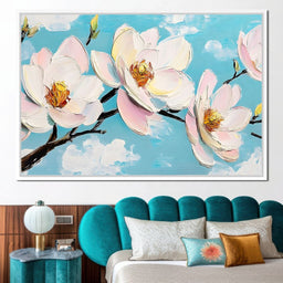 Magnolia Blossom Skyward - NicheCanvas