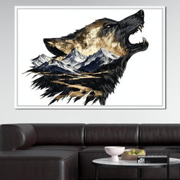Wolf and Mountain Harmony - NicheCanvas