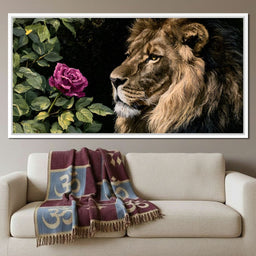Gentle King Lion Finds Solitude - NicheCanvas