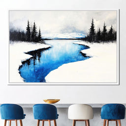 Winter Tranquility by the Lake - NicheCanvas