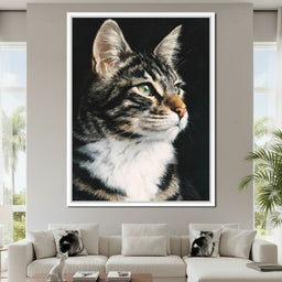 Emerald Eyed Tabby Portrait - NicheCanvas