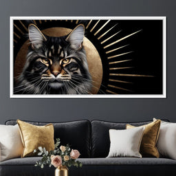 Golden Feline Radiant Majesty - NicheCanvas