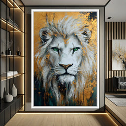 Majestic Lion Gold Radiance - NicheCanvas