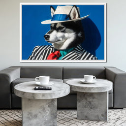 Husky in Chic Fedora Style - NicheCanvas