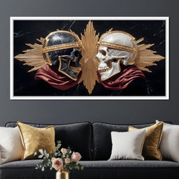 Royal Duality Marble Skull Gold - NicheCanvas