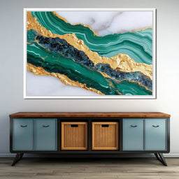 Emerald Geode Gold River - NicheCanvas