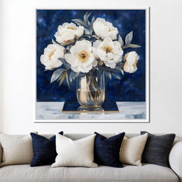 Peony Elegance Midnight Blooms - NicheCanvas