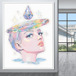 Iridescent Cosmic Halo Dream - NicheCanvas