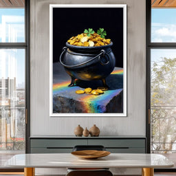 Lucky Clover Gold Cauldron - NicheCanvas