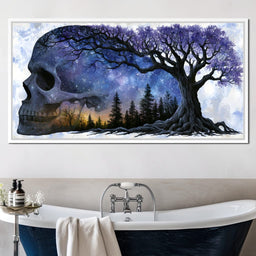 Where Cosmic Night Meets Forest Roots - NicheCanvas