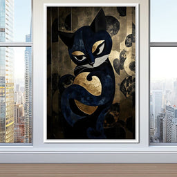 Golden Feline Enchantment - NicheCanvas