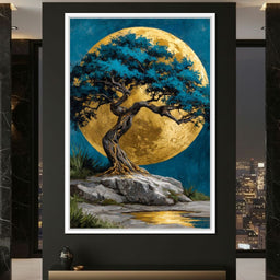 Golden Moonlit Tree Reverie - NicheCanvas