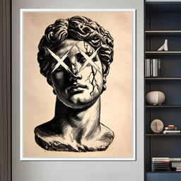 Broken Marble Idol X Eyes - NicheCanvas