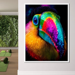 Neon Rainforest Toucan Portrait - NicheCanvas