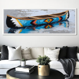 Reflections of a Painted Canoe - NicheCanvas