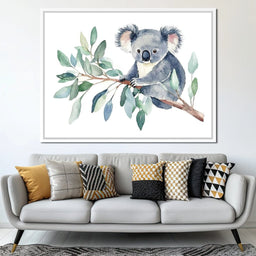 Koala on Eucalyptus - NicheCanvas