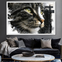 Golden Eyed Cat Portrait - NicheCanvas