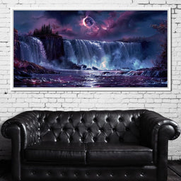 Eclipse Over Lavender Falls - NicheCanvas